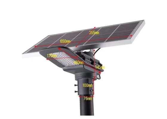 आउटडोर उच्च Lumens सौर संचालित एलईडी स्ट्रीट लाइट रिमोट कंट्रोल