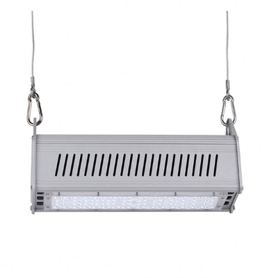 उच्च लुमेन 50w एलईडी रैखिक उच्च बे फिक्स्चर 130lm / w 353 × 144 × 115 मिमी