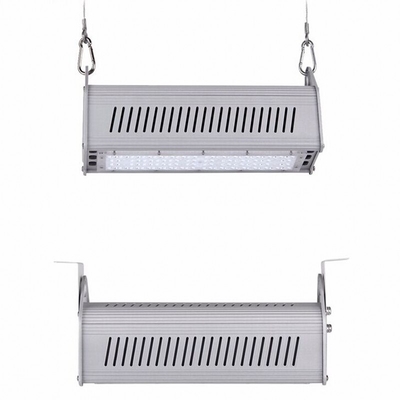 उच्च लुमेन 50w एलईडी रैखिक उच्च बे फिक्स्चर 130lm / w 353 × 144 × 115 मिमी