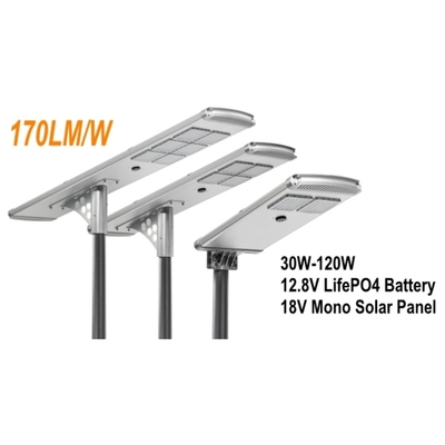 रोड के लिए हाई लुमेन सोलर पावर्ड आउटडोर स्ट्रीट लाइट्स 170lm / w 60W SMD IP65