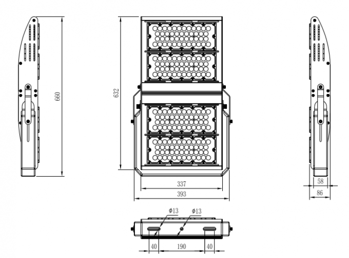 400w 480 w स्टेडियम प्रकाश का नेतृत्व किया